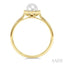 Pearl & Halo Diamond Ring
