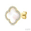 Clover Mother Of Pearl & Halo Diamond Earrings