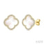 Clover Mother Of Pearl & Halo Diamond Earrings