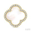 Clover Mother Of Pearl & Halo Diamond Earrings