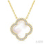 Clover Mother Of Pearl & Halo Diamond Pendant