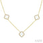 Clover Mother Of Pearl & Halo Diamond Station Necklace