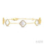 Clover Mother Of Pearl & Halo Diamond Station Bracelet