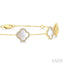 Clover Mother Of Pearl & Halo Diamond Station Bracelet
