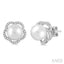 Flower Pearl & Diamond Earrings