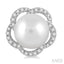 Flower Pearl & Diamond Earrings