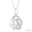 Flower Pearl & Diamond Pendant