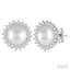 Pearl & Halo Diamond Earrings