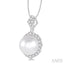 Pearl & Halo Diamond Pendant