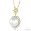 Pearl & Halo Diamond Pendant