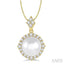 Pearl & Halo Diamond Pendant