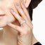 Round Shape Past Present & Future Pearl & Halo Diamond Ring