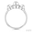 Round Shape Past Present & Future Pearl & Halo Diamond Ring
