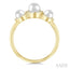 Round Shape Past Present & Future Pearl & Halo Diamond Ring