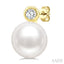 Pearl & Diamond Stud Earrings
