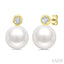 Pearl & Diamond Stud Earrings
