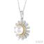 Sunflower Pearl & Diamond Fashion Pendant