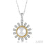 Sunflower Pearl & Diamond Fashion Pendant