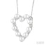 Heart Shape Pearl & Diamond Pendant