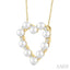Heart Shape Pearl & Diamond Pendant