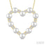 Heart Shape Pearl & Diamond Pendant
