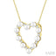Heart Shape Pearl & Diamond Pendant