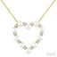Heart Shape Pearl & Diamond Pendant