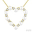 Heart Shape Pearl & Diamond Pendant