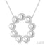 Circle Pearl & Halo Diamond Pendant