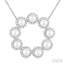 Circle Pearl & Halo Diamond Pendant