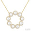 Circle Pearl & Halo Diamond Pendant