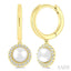Pearl & Petite Halo Diamond Huggie Fashion Earrings
