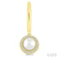 Pearl & Petite Halo Diamond Huggie Fashion Earrings