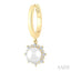 Pearl & Petite Diamond Fashion Huggie Earrings