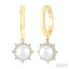 Pearl & Petite Diamond Fashion Huggie Earrings