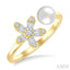 Pearl Diamond Floral Fashion Ring