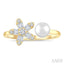 Pearl Diamond Floral Fashion Ring