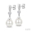 Pearl & Diamond Drop Earrings