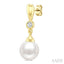 Pearl & Diamond Drop Earrings