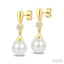 Pearl & Diamond Drop Earrings
