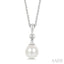 Pearl & Diamond Drop Pendant