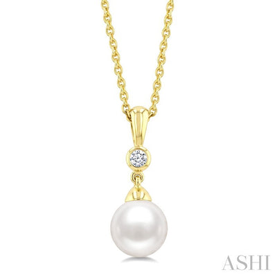 Pearl & Diamond Drop Pendant