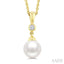 Pearl & Diamond Drop Pendant