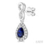 Pear Shape Gemstone & Halo Diamond Earrings