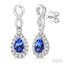 Pear Shape Gemstone & Halo Diamond Earrings