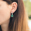 Oval Shape Gemstone & Halo Diamond Earrings