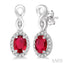 Oval Shape Gemstone & Halo Diamond Earrings