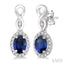 Oval Shape Gemstone & Halo Diamond Earrings