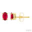 Oval Shape Gemstone Stud Earrings