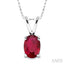 Oval Shape Gemstone Solitaire Pendant